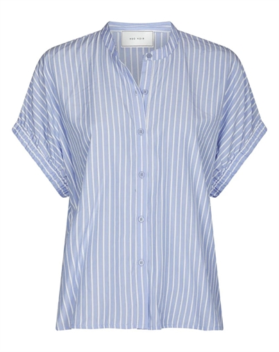 Neo Noir - Englana Stripe Bluse - Light Blue
